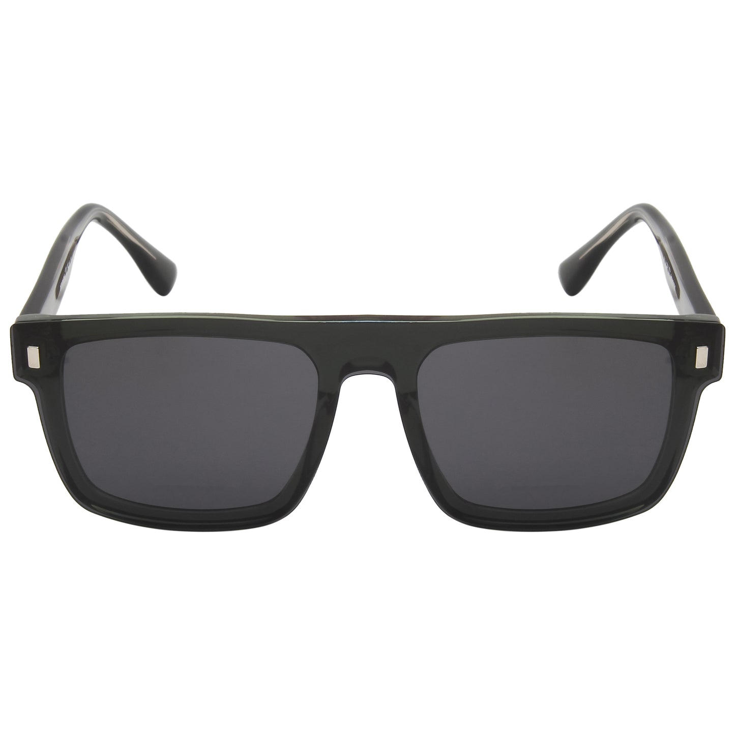 CLP-JADEN UNISEX SQUARE ACETATE CLIPON SUNGLASSES WITH POLARIZED LENS BY TED SMITH (IN 4 COLORS)