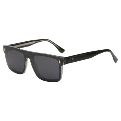 CLP-JADEN UNISEX SQUARE ACETATE CLIPON SUNGLASSES WITH POLARIZED LENS BY TED SMITH (IN 4 COLORS)