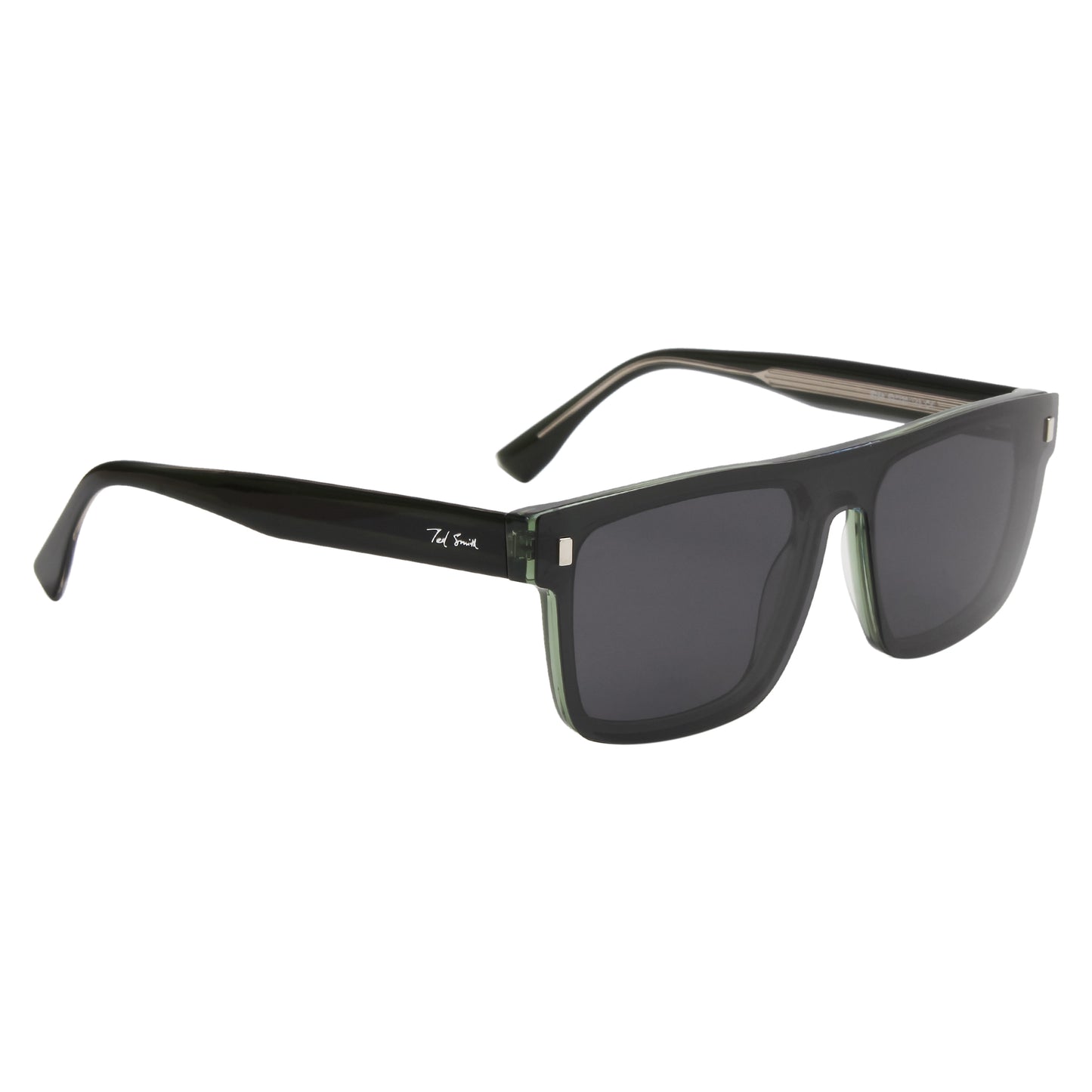 CLP-JADEN UNISEX SQUARE ACETATE CLIPON SUNGLASSES WITH POLARIZED LENS BY TED SMITH (IN 4 COLORS)