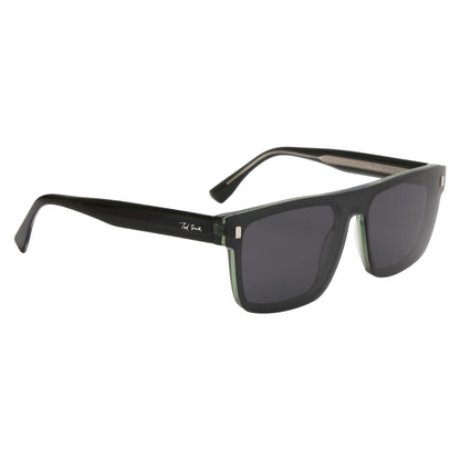 CLP-JADEN UNISEX SQUARE ACETATE CLIPON SUNGLASSES WITH POLARIZED LENS BY TED SMITH (IN 4 COLORS)