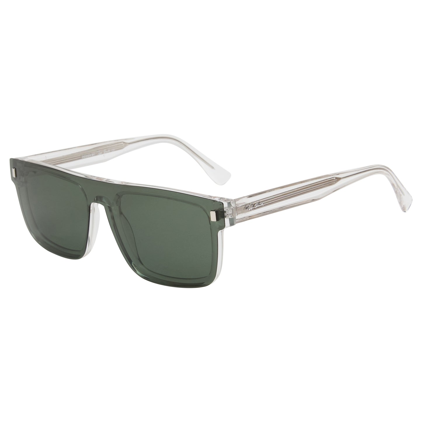 CLP-JADEN UNISEX SQUARE ACETATE CLIPON SUNGLASSES WITH POLARIZED LENS BY TED SMITH (IN 4 COLORS)