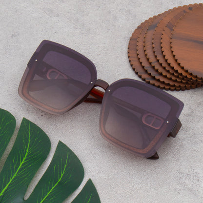 SHEEN BROWN SQUARE SUNGLASSES | OVERSIZE SUNGLASSES