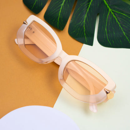 SERPENTY NUDE CAT EYE SUNGLASSES | BROWN LENS |