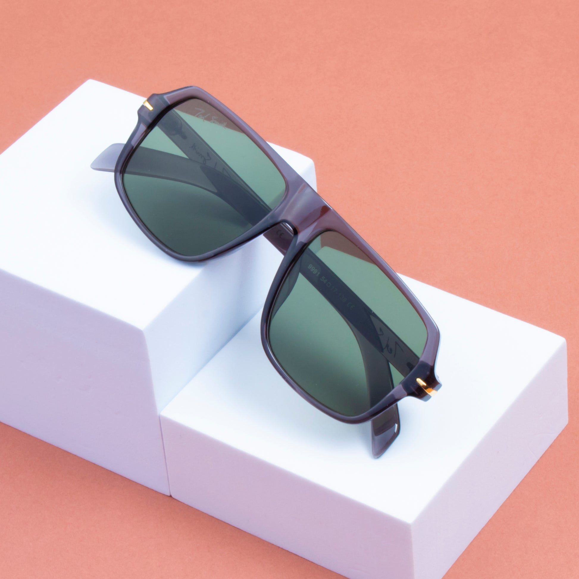 SHAWN 2 GREY SUNGLASSES | GREEN  LENS |