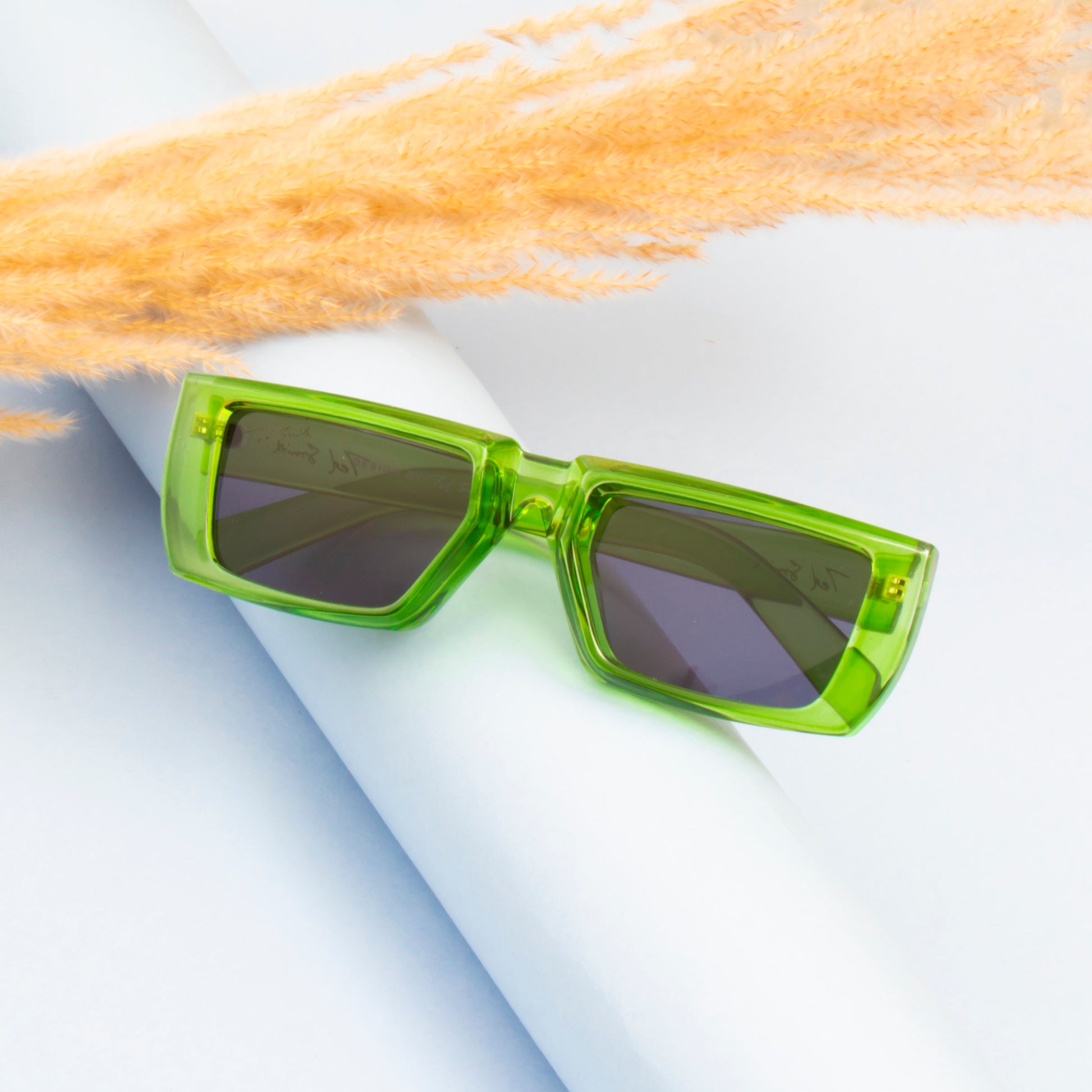 BERKIN GREEN SMALL RECTANGLE SUNGLASSES | AESTHETIC SUNGLASSES | BOLD SUNGLASSES