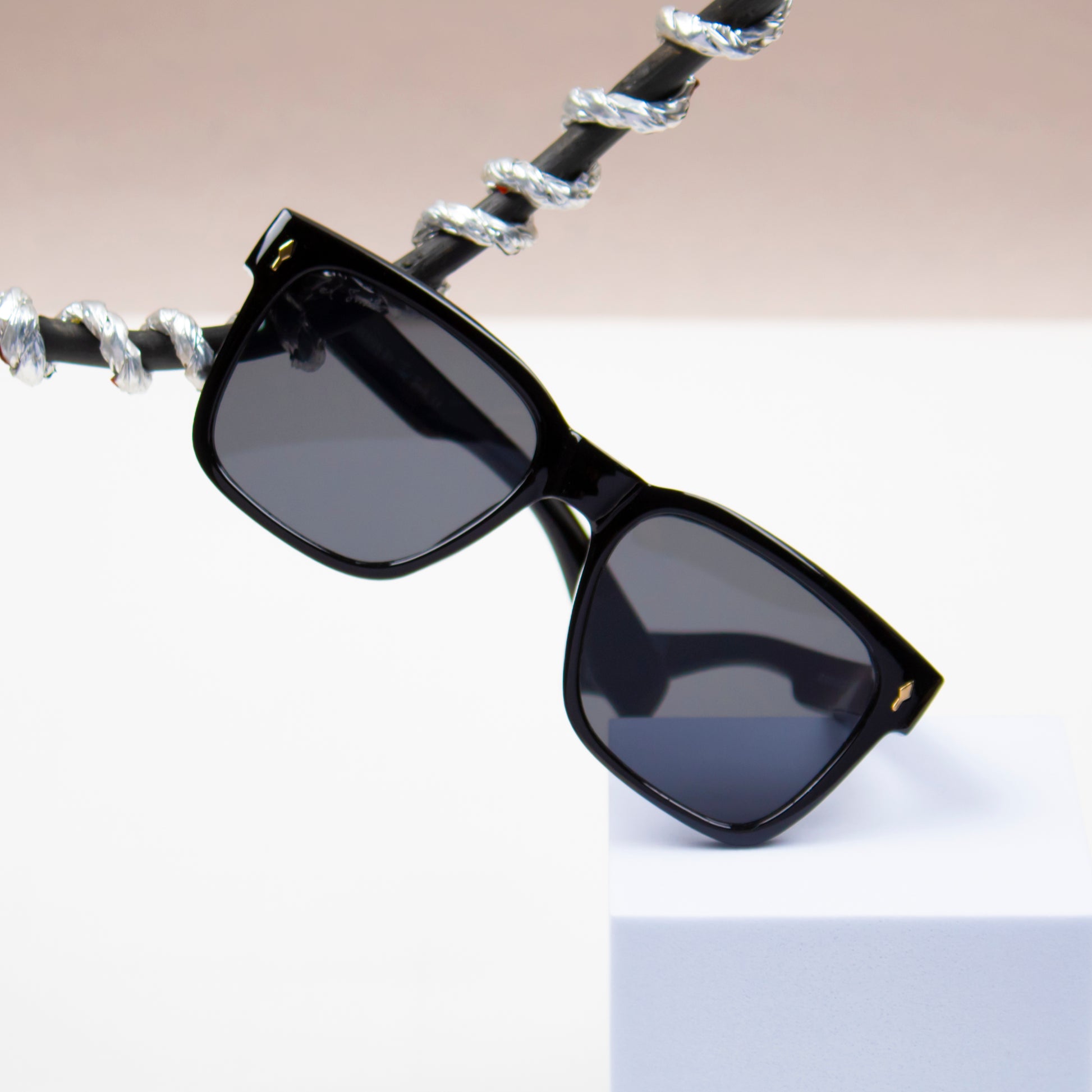 ALPINE BLACK WAYFARER SUNGLASSES | ACETATE SUNGLASSES |