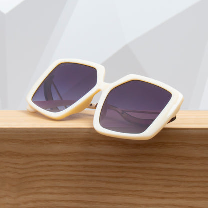 MIALA WHITE OVERSIZE SUNGLASSES | WHITE CAT EYE SUNGLASSES |