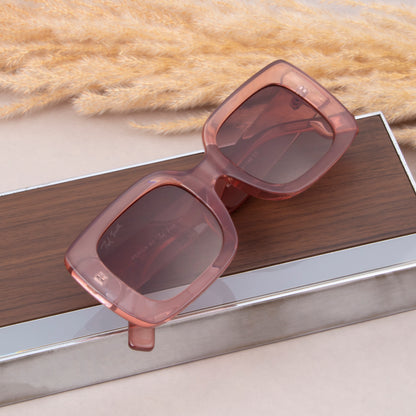 KIMMY TRANSPARENT BROWN SQUARE SUNGLASSES