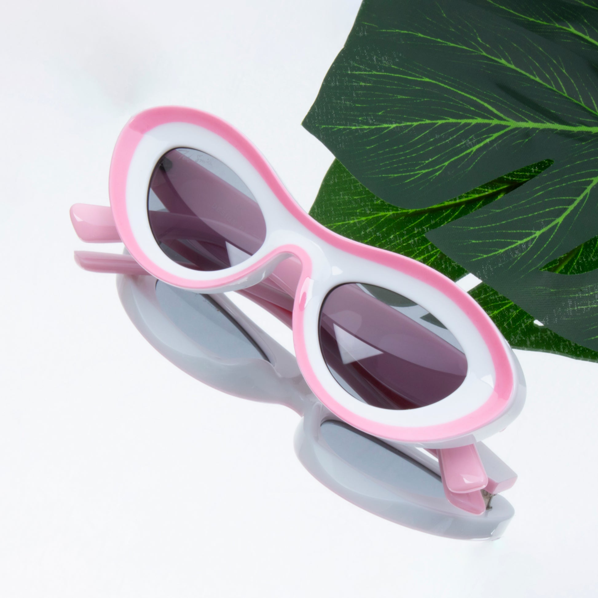 BLOOM PINK WHITE CAT EYE SUNGLASSES | BOLD SUNGLASSES