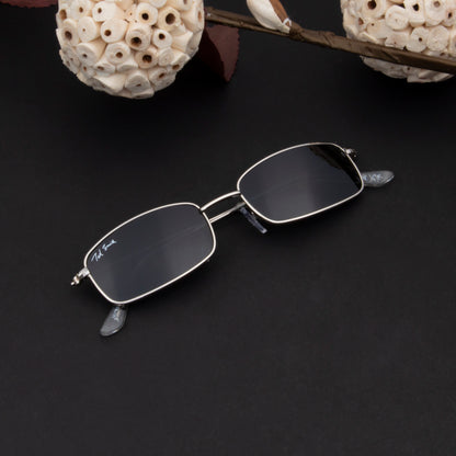 CANDY-X SILVER THIN RECTANGLE BY TED SMITH | GLASS LENS SUNGLASSES | AESTHETIC SUNGLASSES