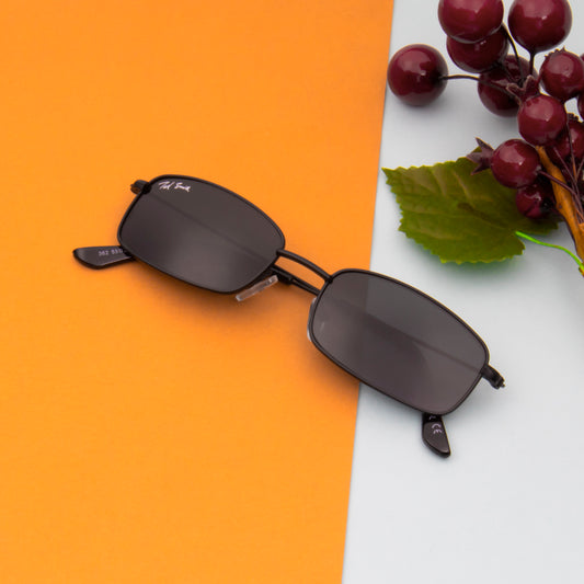 CANDY-X BLACK THIN RECTANGLE BY TED SMITH | GLASS LENS SUNGLASSES | AESTHETIC SUNGLASSES