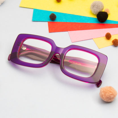 KIMMY 2.0 UNISEX SQUARE ACETATE COMPUTER GLASSES (IN 6 COLORS)
