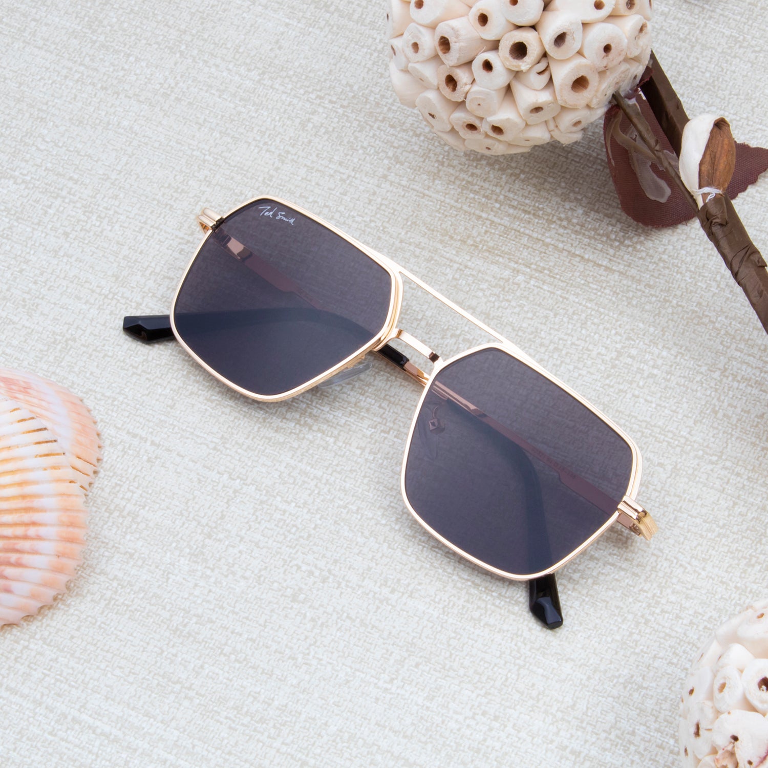 HEXONME GOLDEN AVIATOR SUNGLASSES