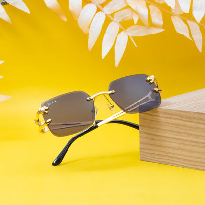 JAGUAR GOLD SQUARE RIMLESS SUNGLASSES