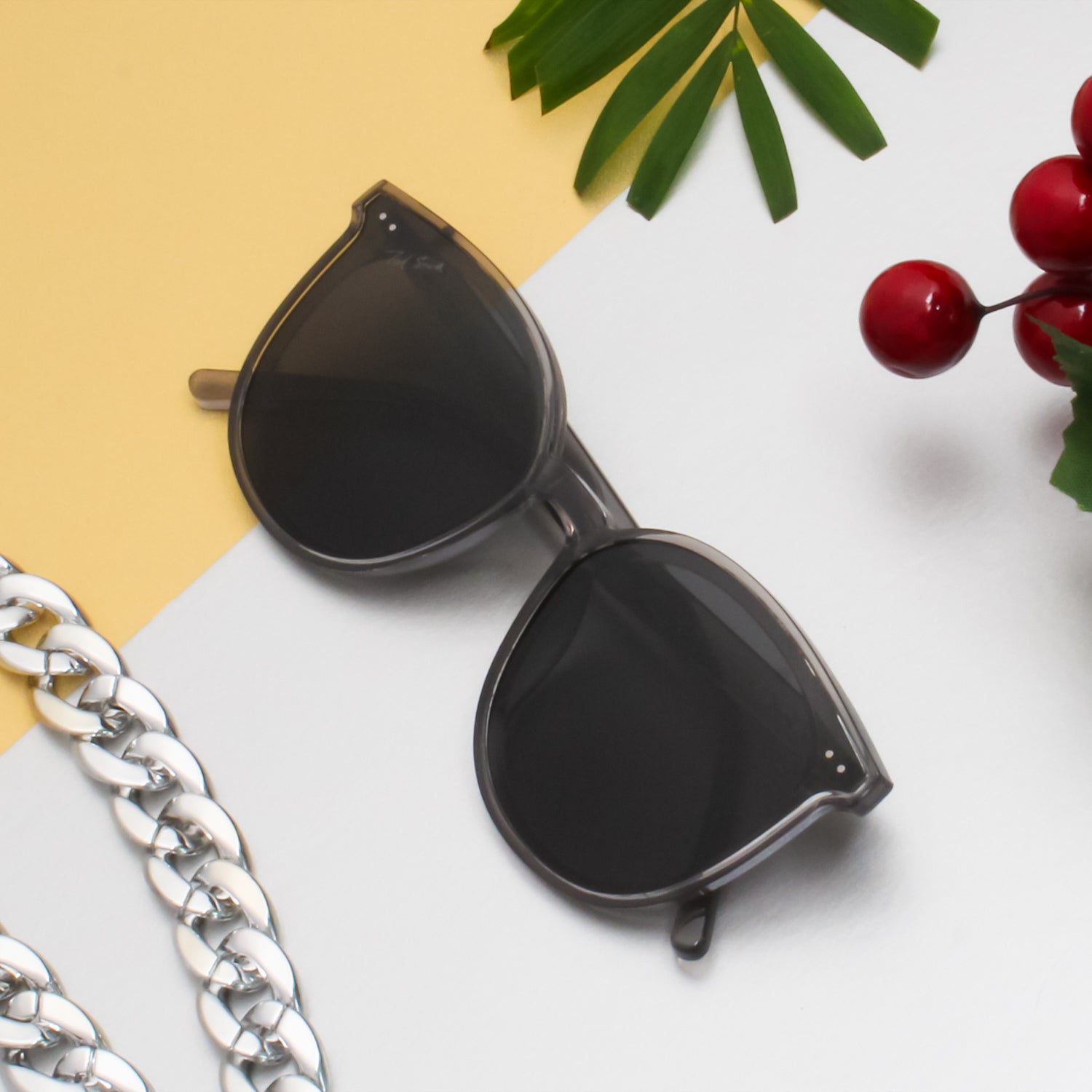 ANNY BLACK ROUND SUNGLASSES | ACETATE SUNGLASSES |