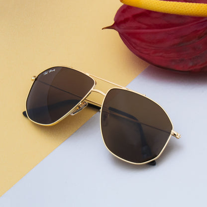 CELESTE GOLD EDGY AVIATOR SUNGLASSES BY TED SMITH | BEST MEN SUNGLASES