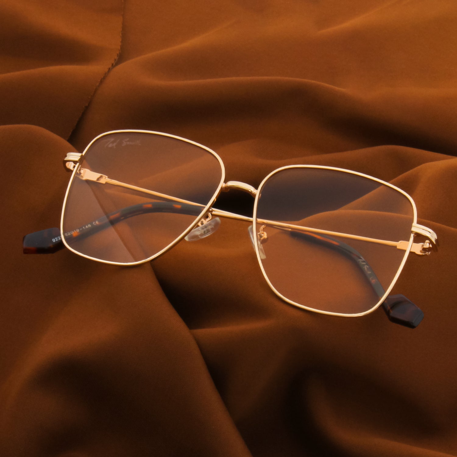 ILLUSION GOLD SQUARE SUNGLASSES BY TED SMITH | WOMEN SUNGLASSES ONLINE