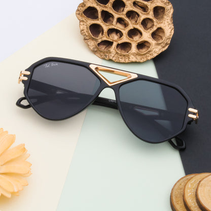 FLIGHT2 BLACK AVIATOR SUNGLASSES BY TED SMITH | EDGY AVIATOR