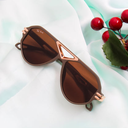 FLIGHT2 BROWN AVIATOR SUNGLASSES BY TED SMITH | EDGY AVIATOR