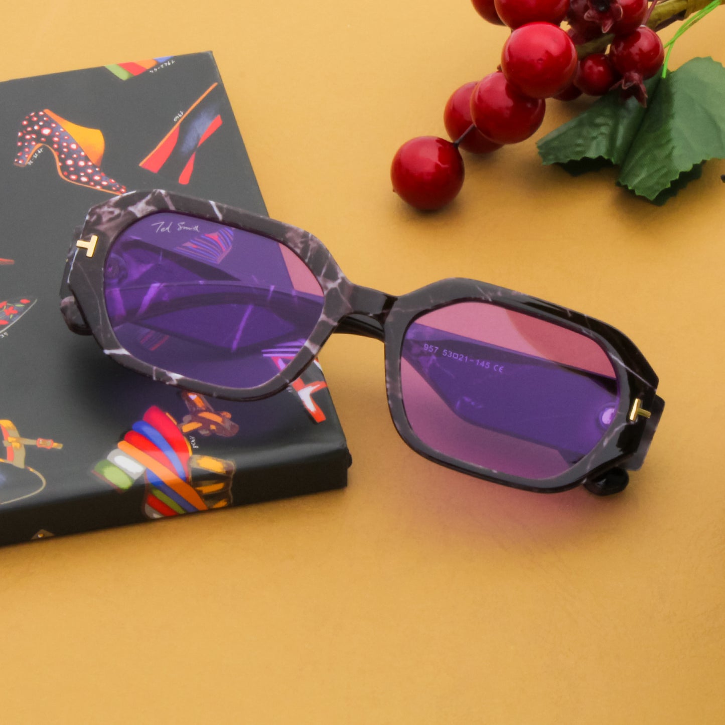 RAPPER PRINTED SQUARE SUNGLASSES BY TED SMITH | EDGY SUNGLASSES