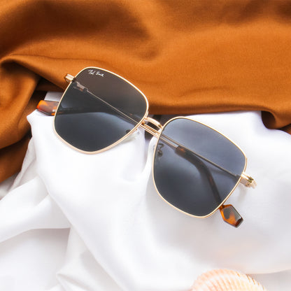 ILLUSION GOLD SQUARE SUNGLASSES BY TED SMITH | WOMEN SUNGLASSES ONLINE