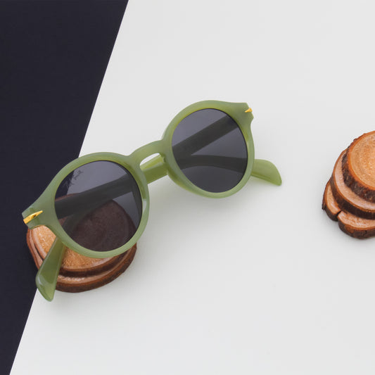 MONSKY GREEN ROUND SUNGLASSES BY TED SMITH | MEN SUNGLASSES | WOMEN SUNGLASSES