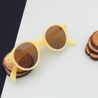 MONSKY YELLOW ROUND SUNGLASSES BY TED SMITH | MEN SUNGLASSES | WOMEN SUNGLASSES